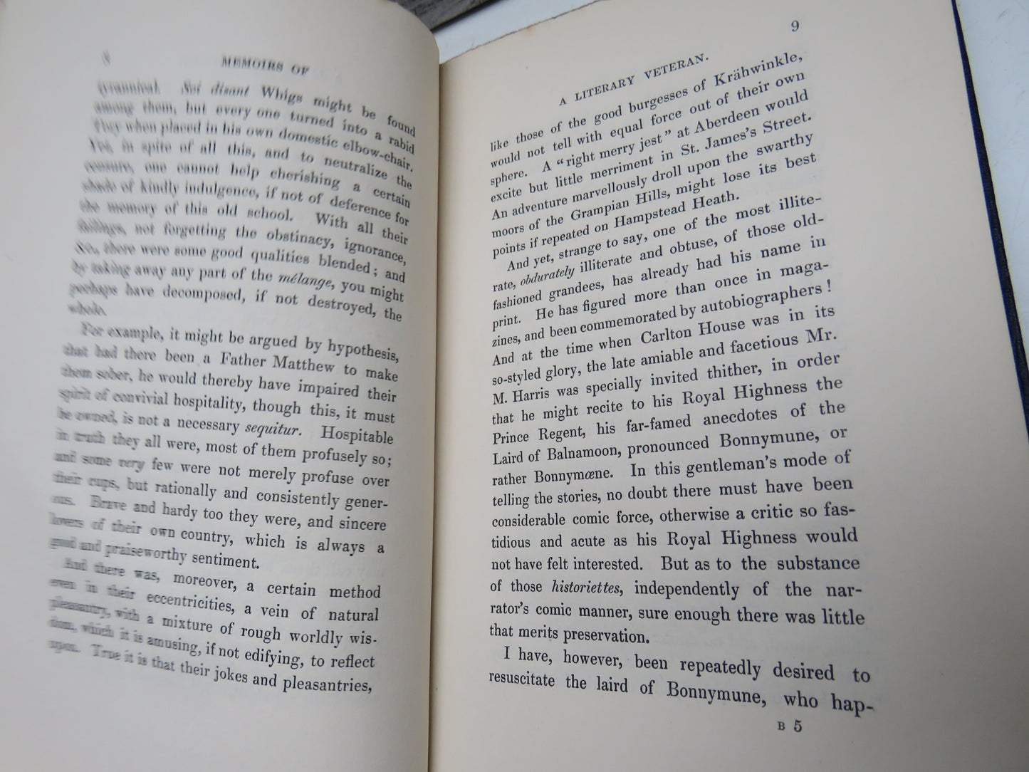 Memoirs of a Literary Veteran By R. P. Gillies 1851 Volumes I & III Only
