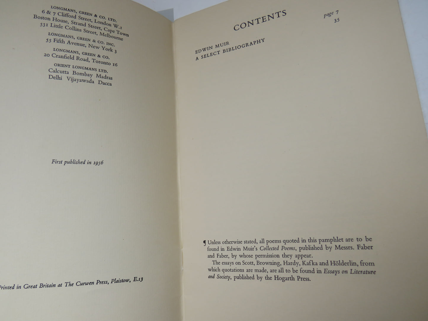 Edwin Muir By J.C. Hall 1956