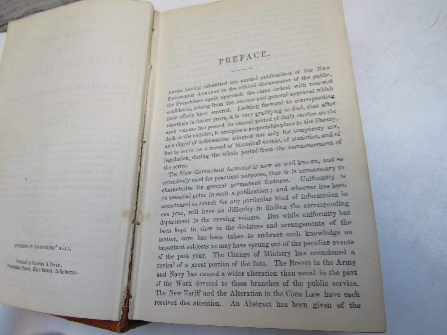 Oliver & Boyd's New Edinburgh Almanac and National Repository For The Year 1847