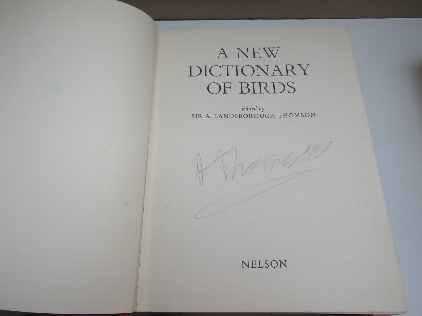 A New Dictionary of Birds, Sir A. Landsborough Thomson, 1965