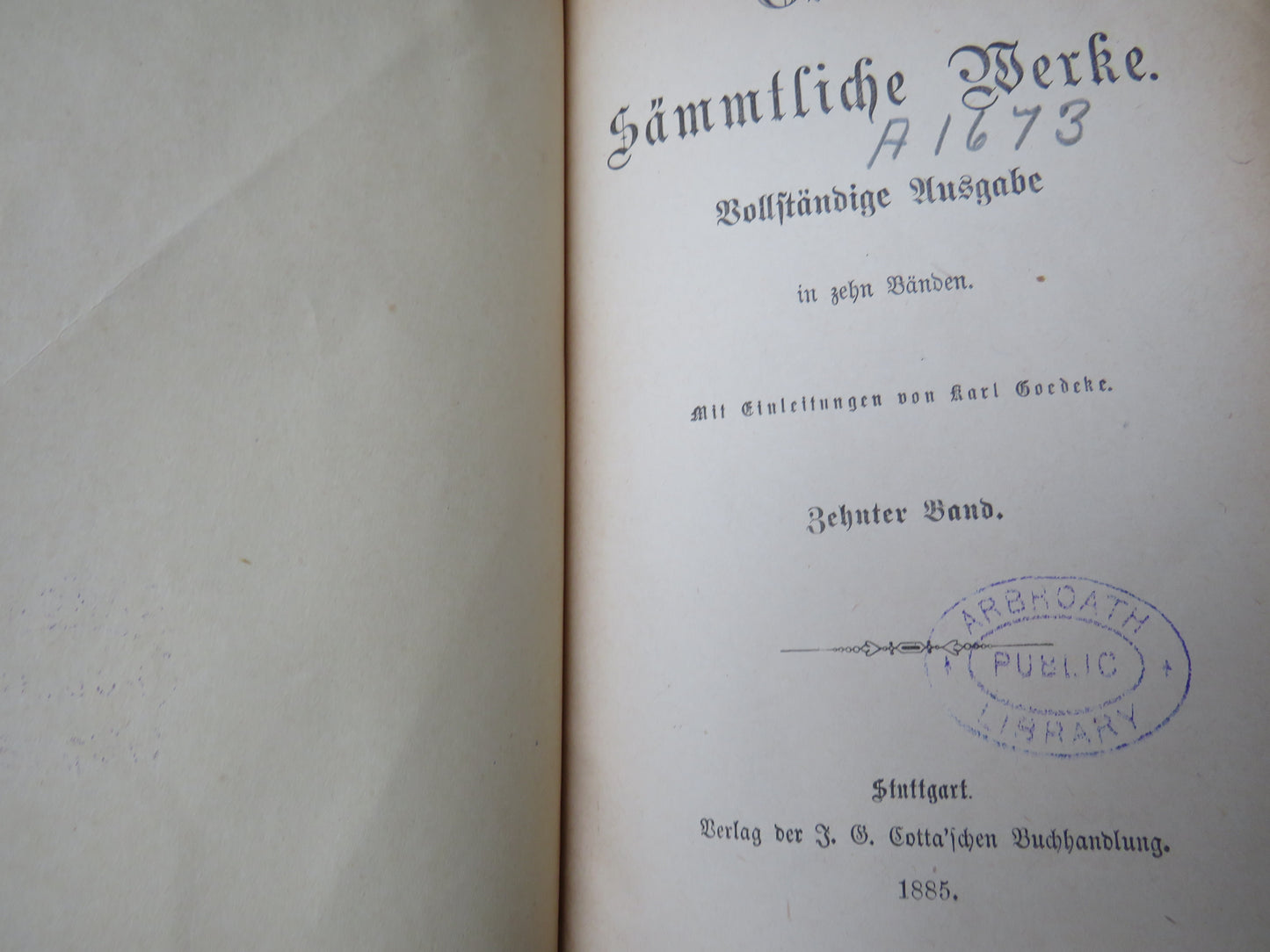 Goethes Sammtilche Werke 1885 10 Volume Set - Antique German Books