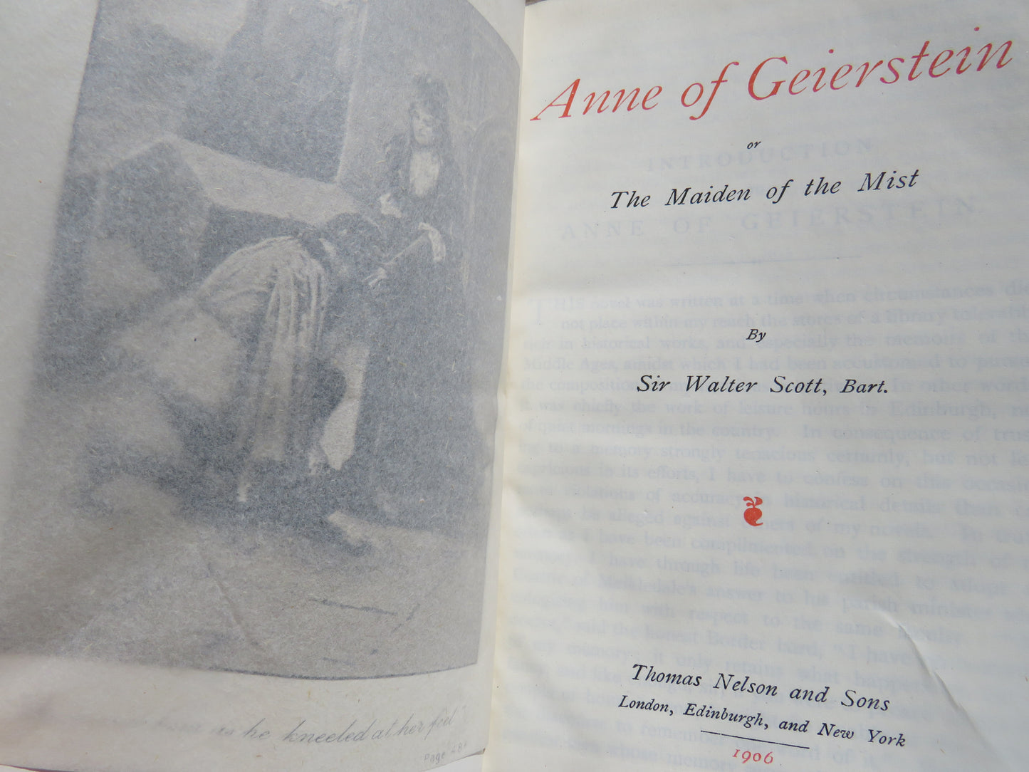 Anne of Geierstein or The Maiden of the Mist By Sir Walter Scott 1906