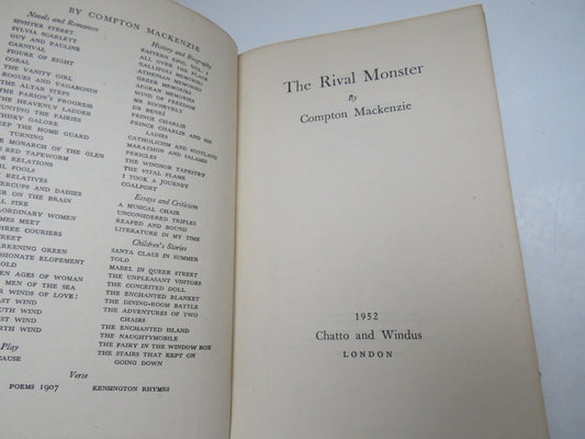 The Rival Monster By Compton Mackenzie 1952