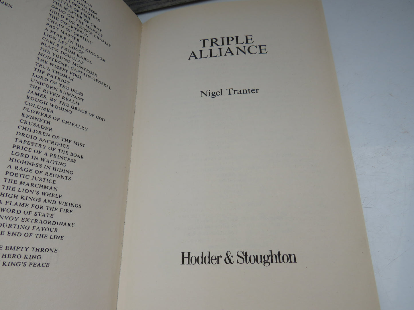 Triple Alliance By Nigel Tranter 2001