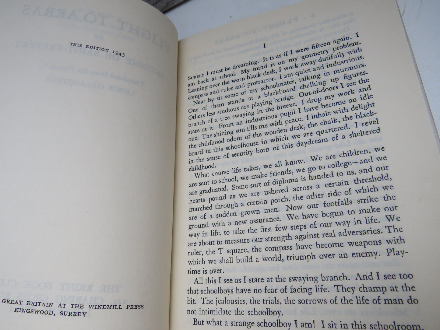 Flight To Arras By Antoine De Saint-Exupery Translated From The French 1943