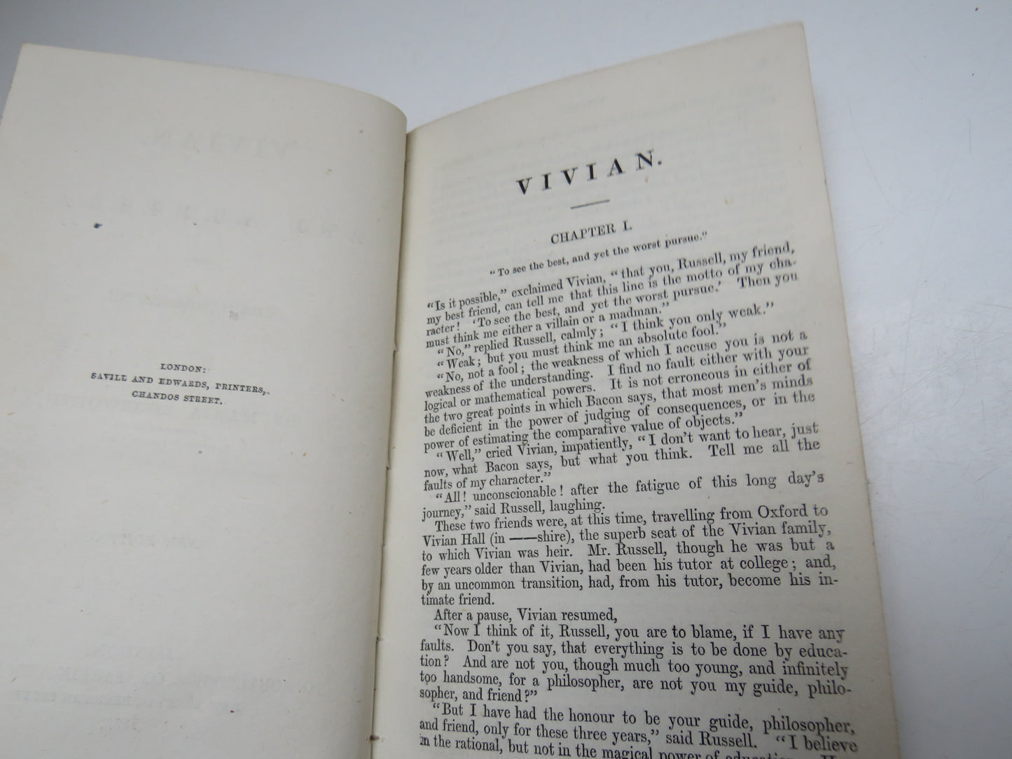 Vivian, and Almeria: Being Tales of Fashionable Life By Maria Edgeworth 1857