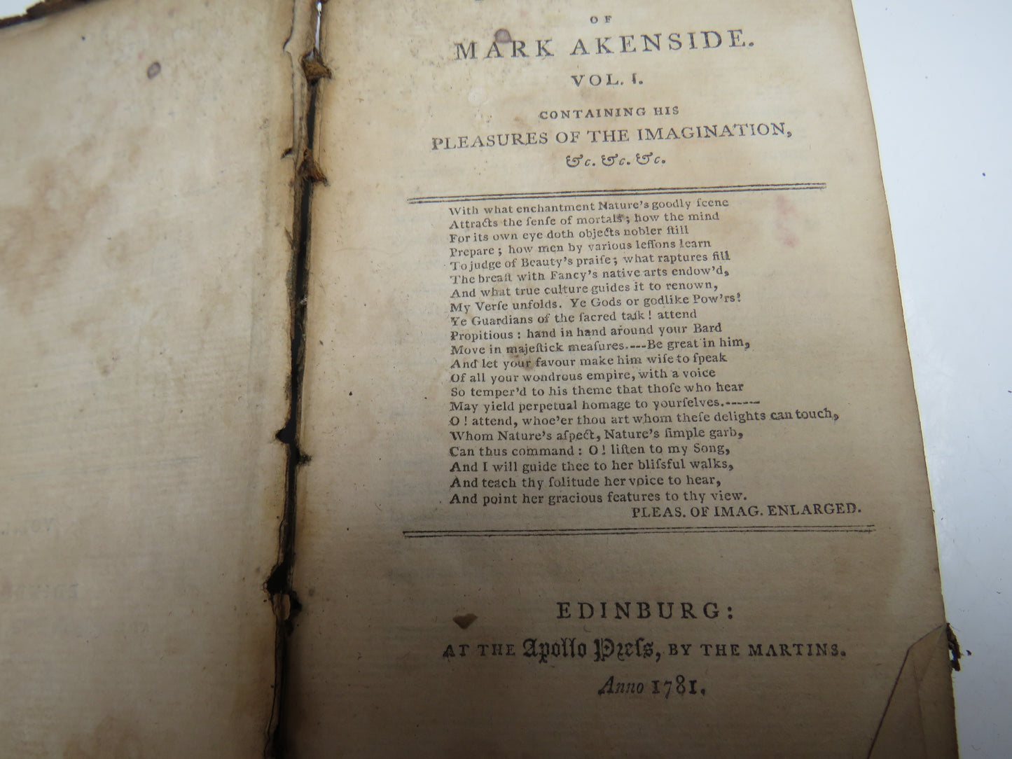 The Poetical Works of Mark Akenside Vol I & II 1781