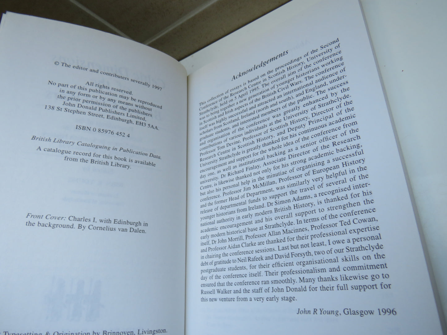 Book of 'celtic dimensions of the british civil wars edited by john r young 1997'
