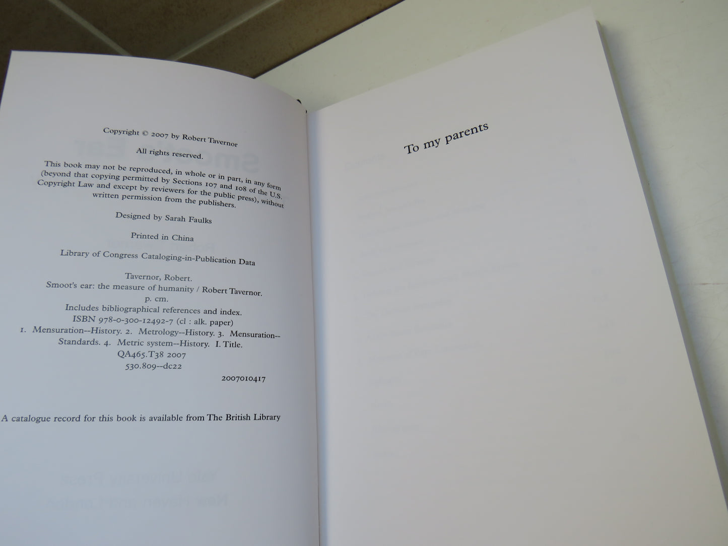 Smoot's Ear, The Measure of Humanity by Robert Tavernor, 2007