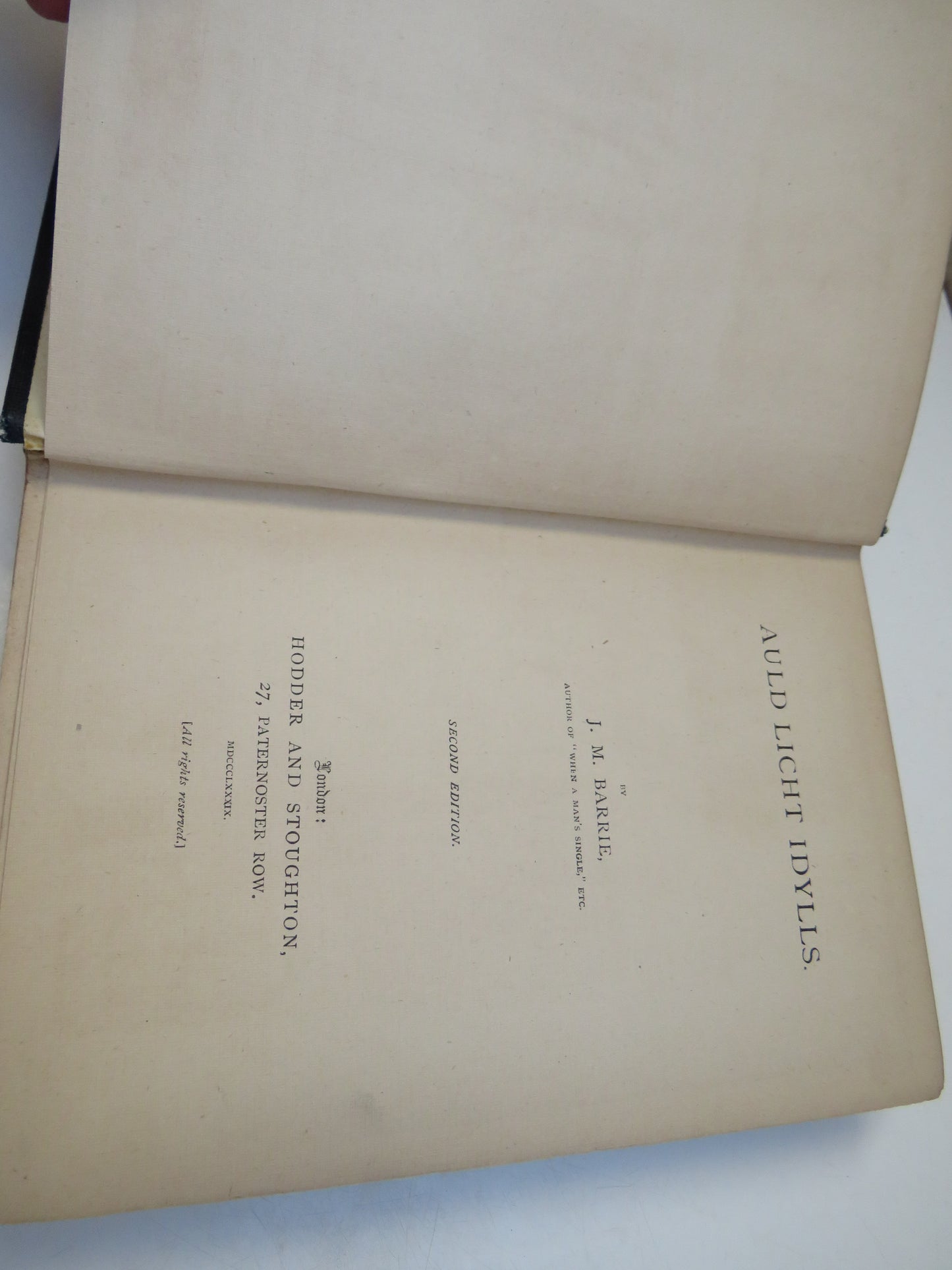 Auld Licht Idylls by J. M. Barrie, 1889