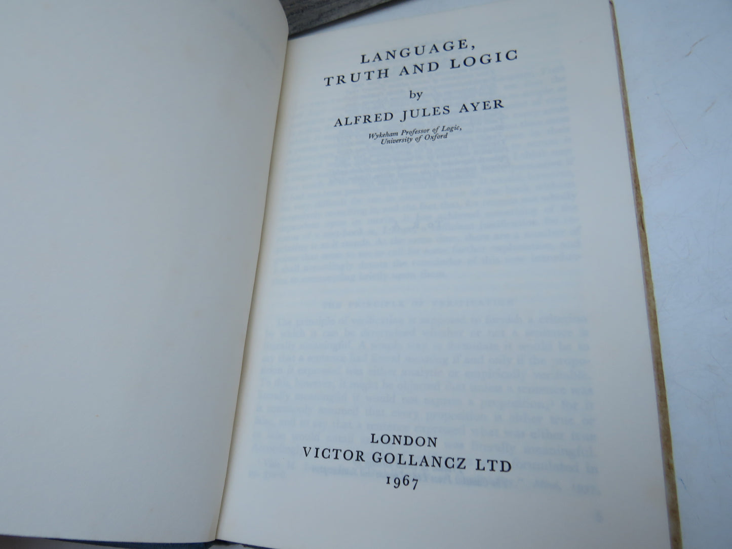 Language Truth & Logic By Alfred Jules Ayer 1967