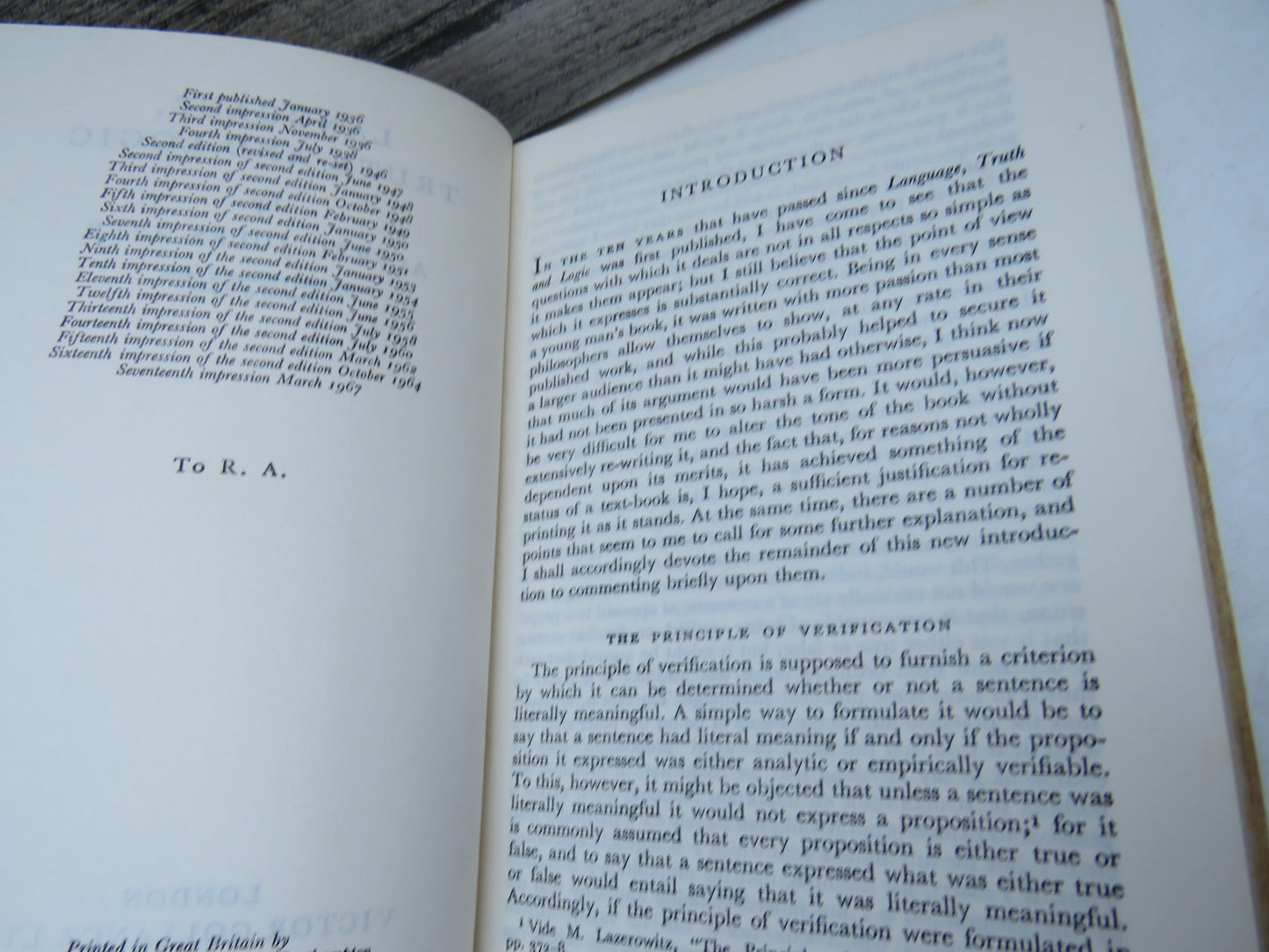 Language Truth & Logic By Alfred Jules Ayer 1967
