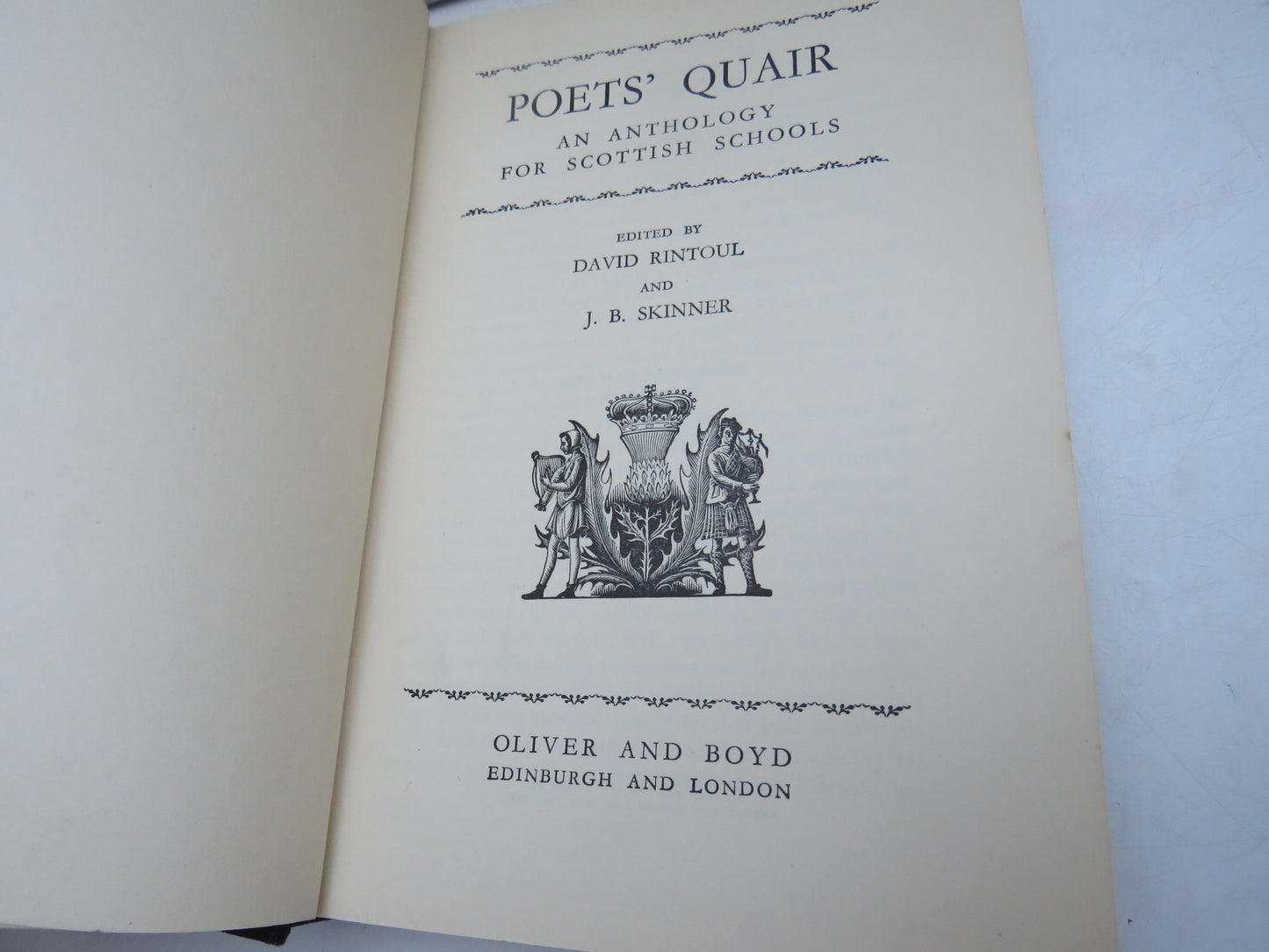Poets' Quair An Anthology For Scottish Schools Edited By David Rintoul and J.B. Skinner 1954