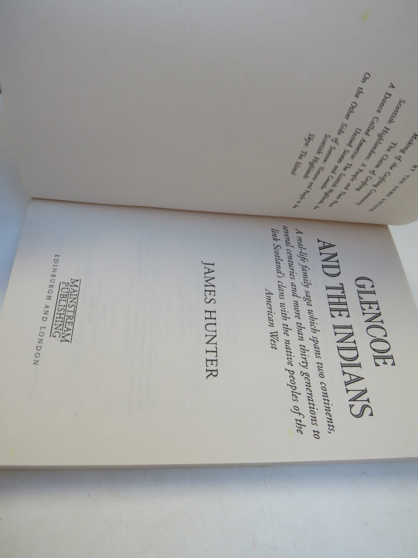 Glencoe and the Indians by James Hunter, 1996
