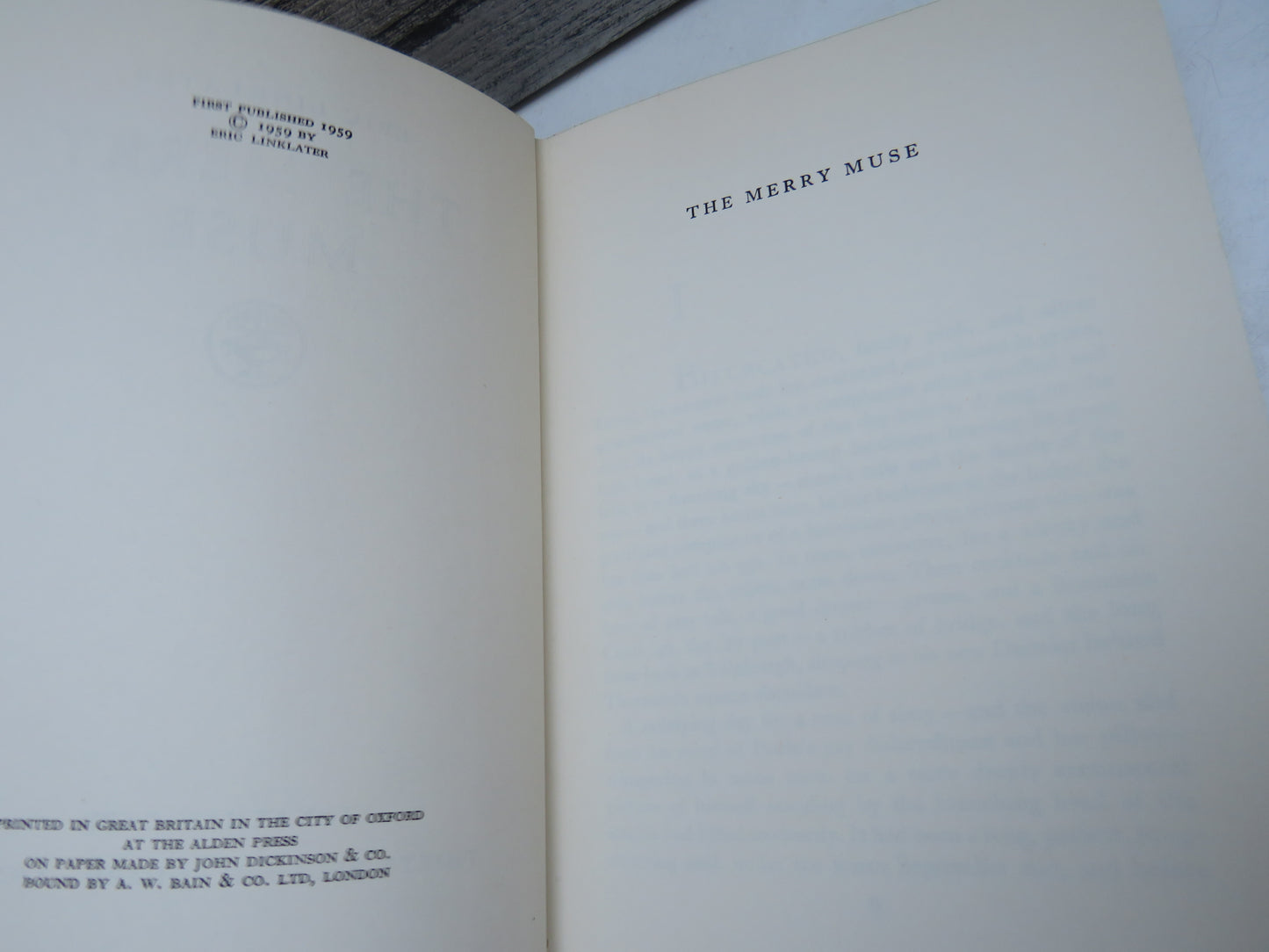 The Merry Muse By Eric Linklater 1959