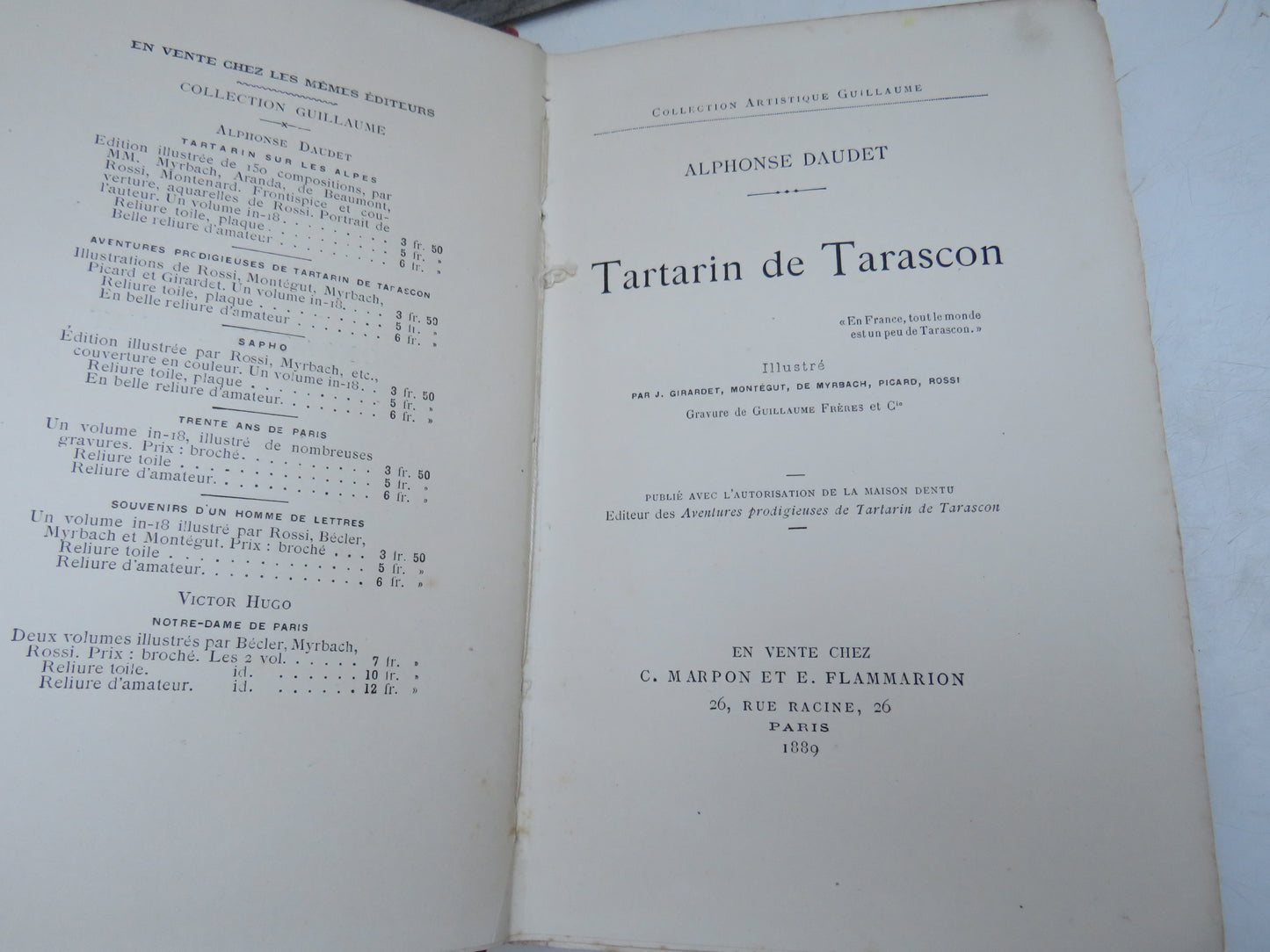 Tartarin De Tarascon By Alphonse Daudet 1889