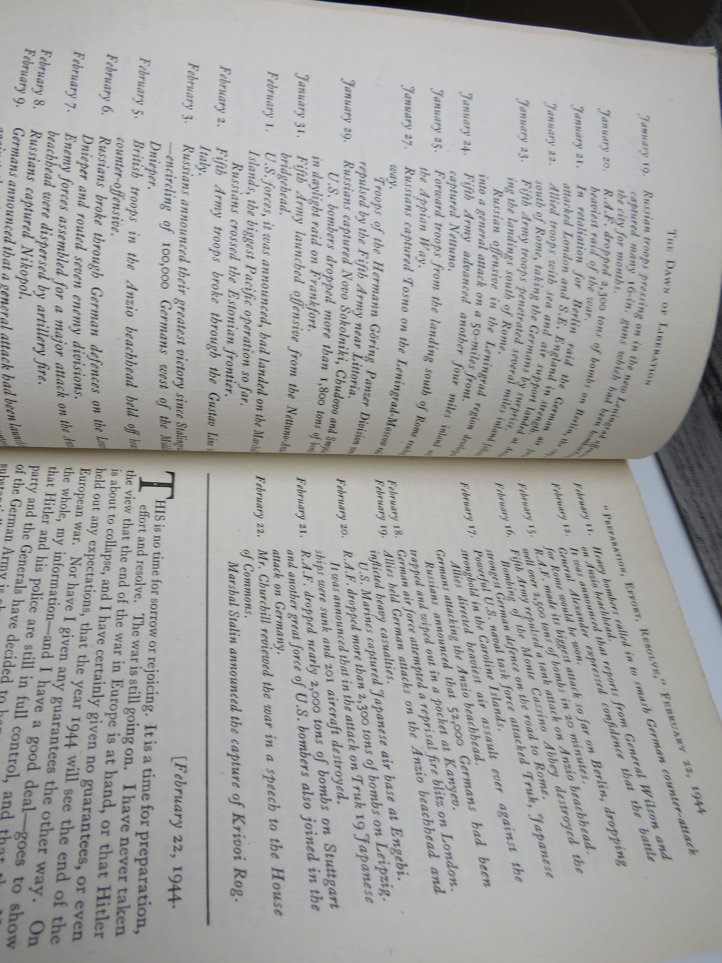 The Dawn of Liberation War Speeches By The Right Hon. Winston S. Churchill 1944 - 1945 1st Edition