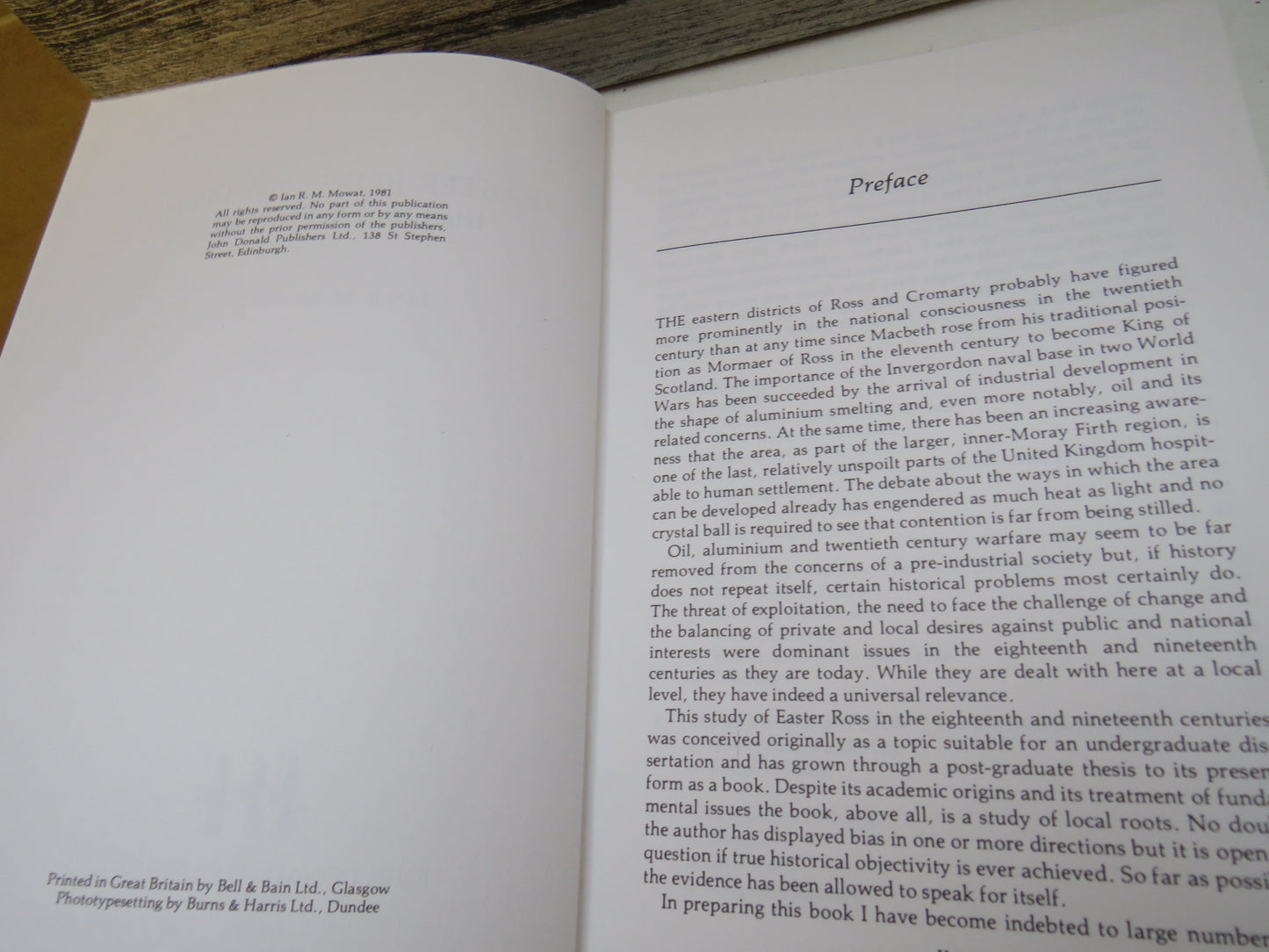 Easter Ross 1750-1850: The Double Frontier By Ian R. M. Mowat 1981