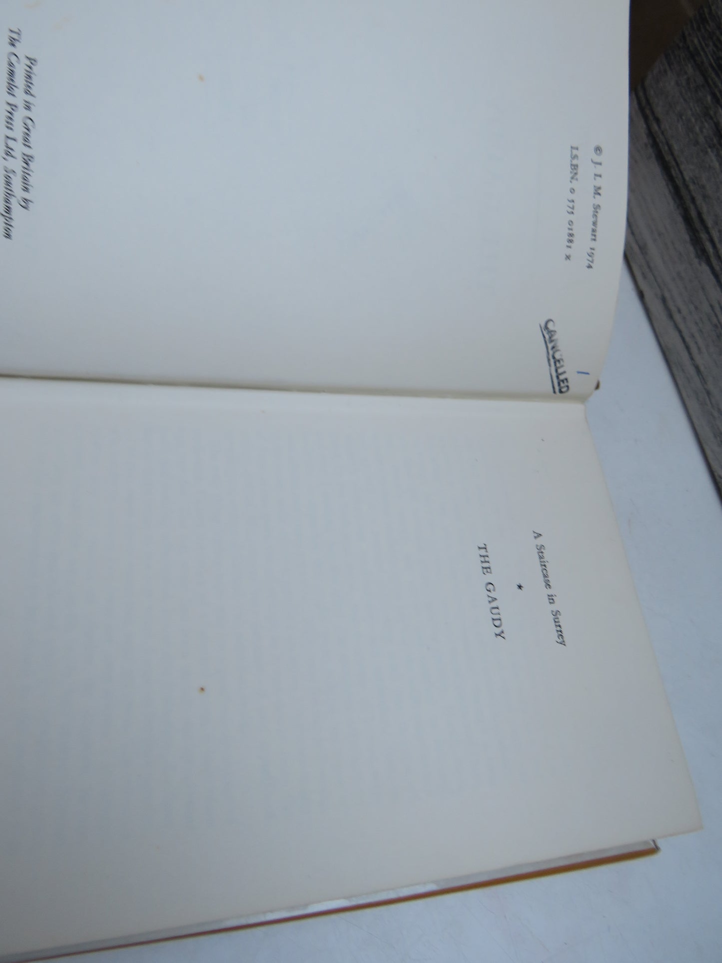 The Gaudy A Novel By J.I.M Stewart 1974