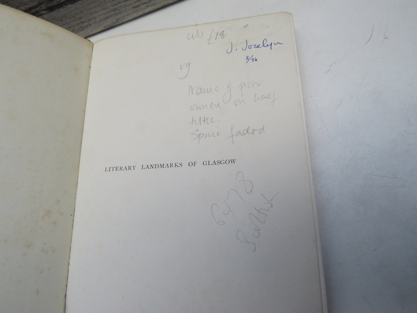 Literary Landmarks of Glasgow By James A. Kilpatrick 1898