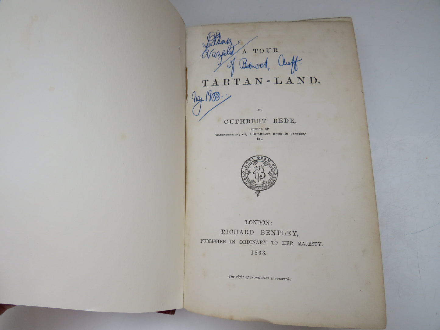 A Tour In Tartan-Land By Cuthbert Bede 1863