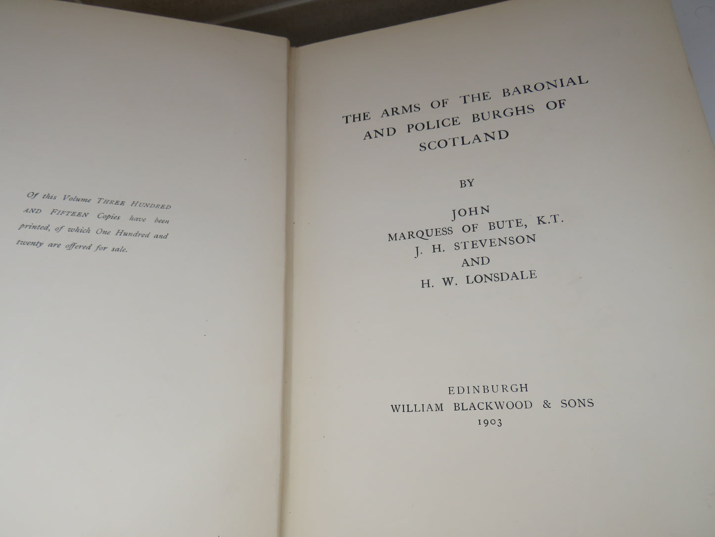 The Arms of the Baronial and Police Burghs of Scotland by John Marquess of Bute, J. H. Stevenson & H. W. Lonsdale, 1903