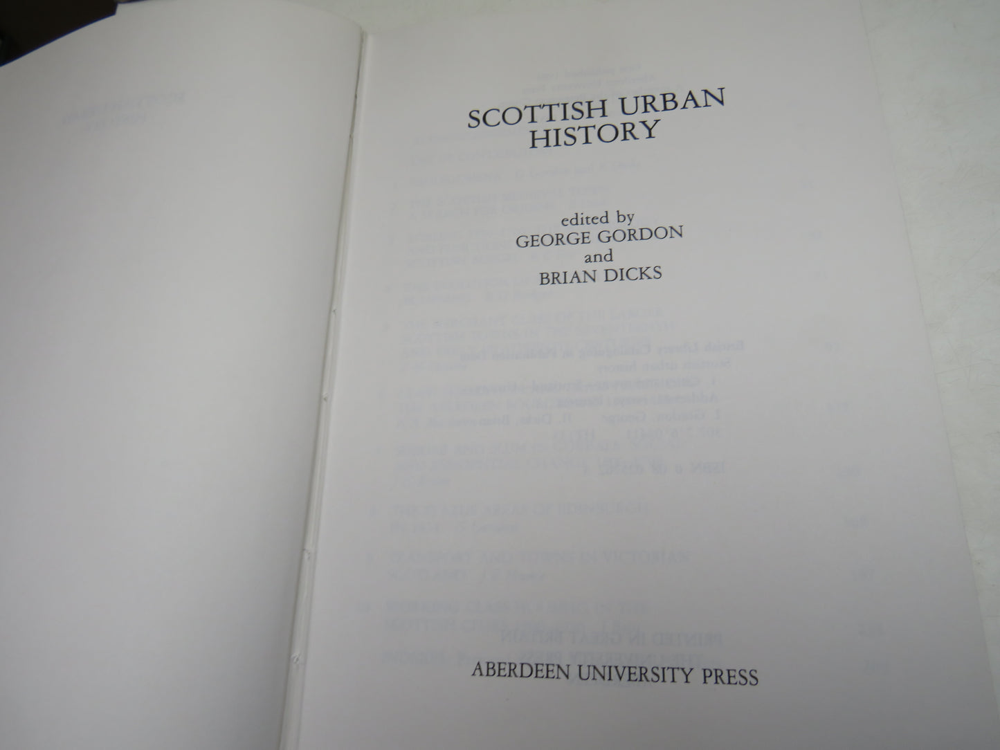 Scottish Urban History Edited By George Gordon and Brian Dicks 1983