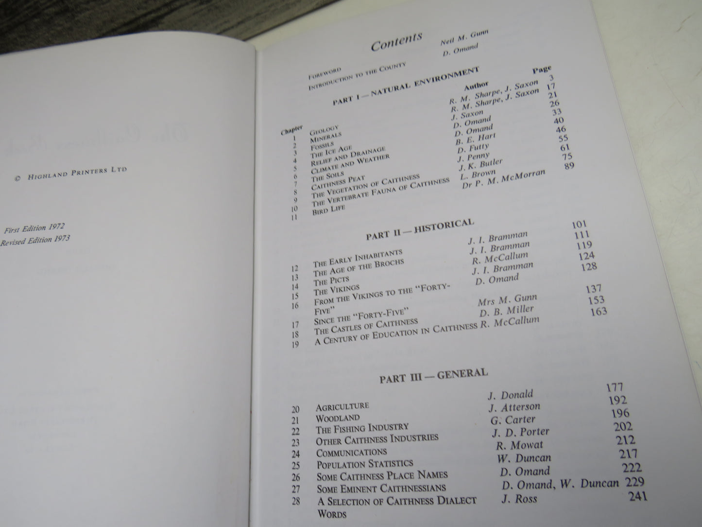 The Caithness Book Editor Donald Omand 1973