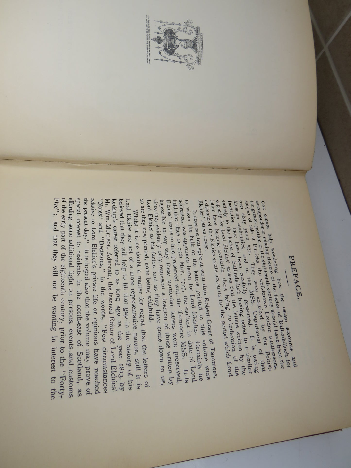 Letters of Patrick Grant, Lord Elchies with Memoir, Etc. by H. D. Macwilliam, 1927