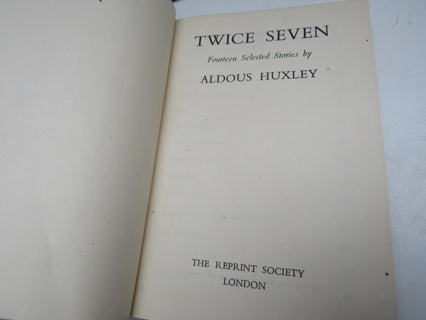 Twice Seven Fourteen Selected Stories By Aldous Huxley 1944