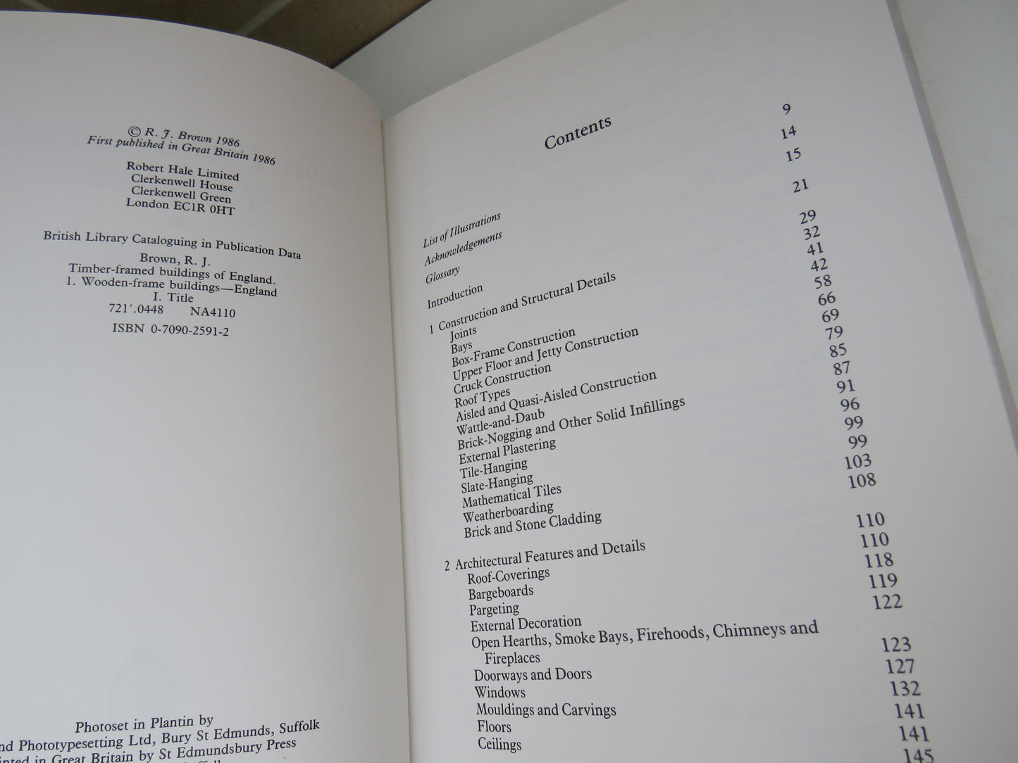 Timber Framed Buildings of England by R. J. Brown, 1986