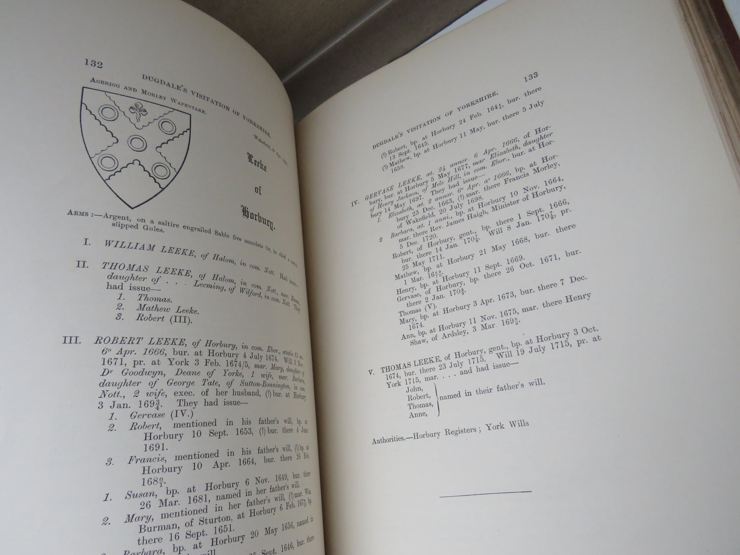 Dugdale's Visitation of Yorkshire With Additions Edited By J.W. Clay Volume II 1907