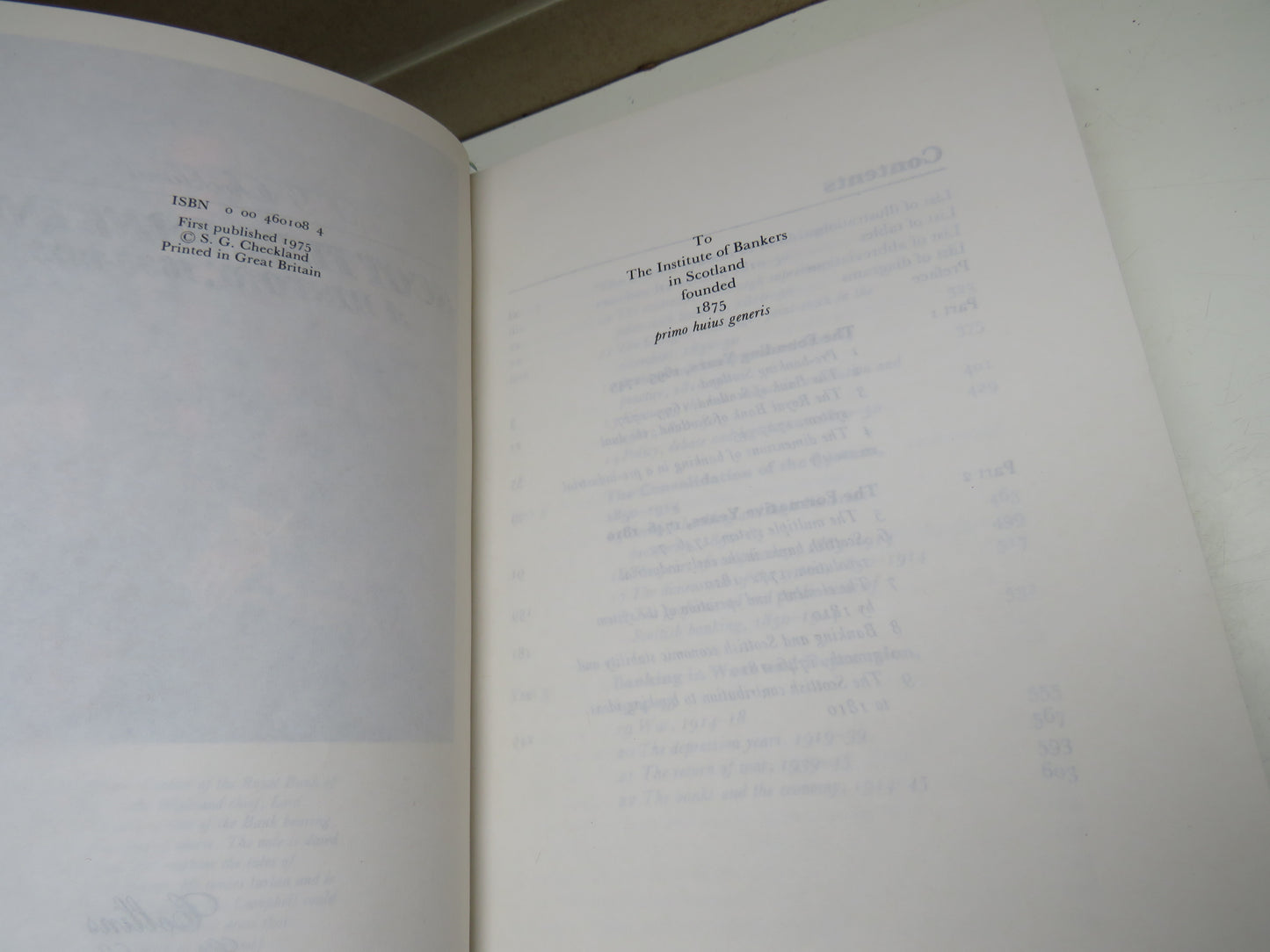 Scottish Banking A History, 1695-1973 By L.G. Checkland 1975