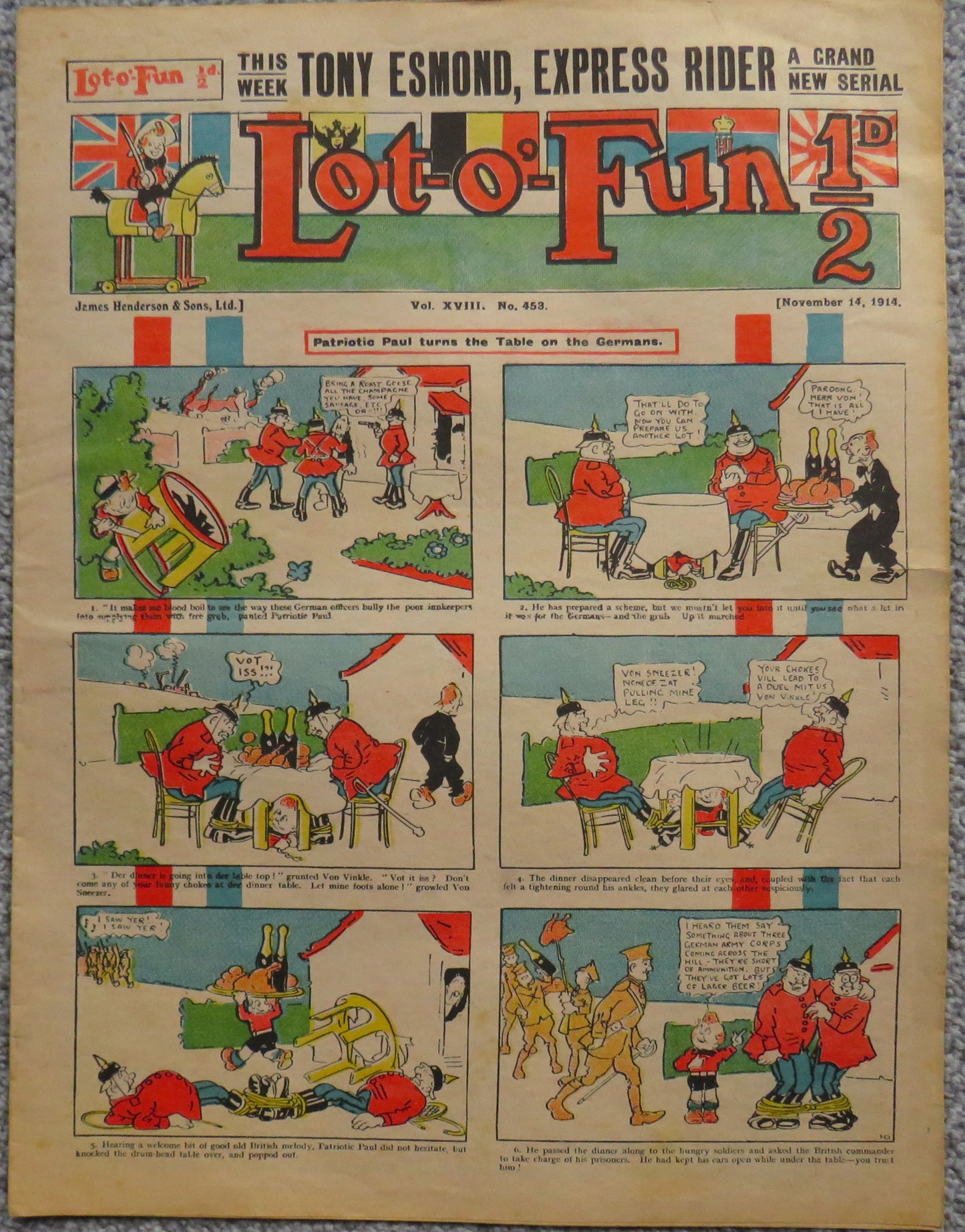 Lot-O-Fun Tony Esmond, Express Rider Vol XVIII No.453 1914