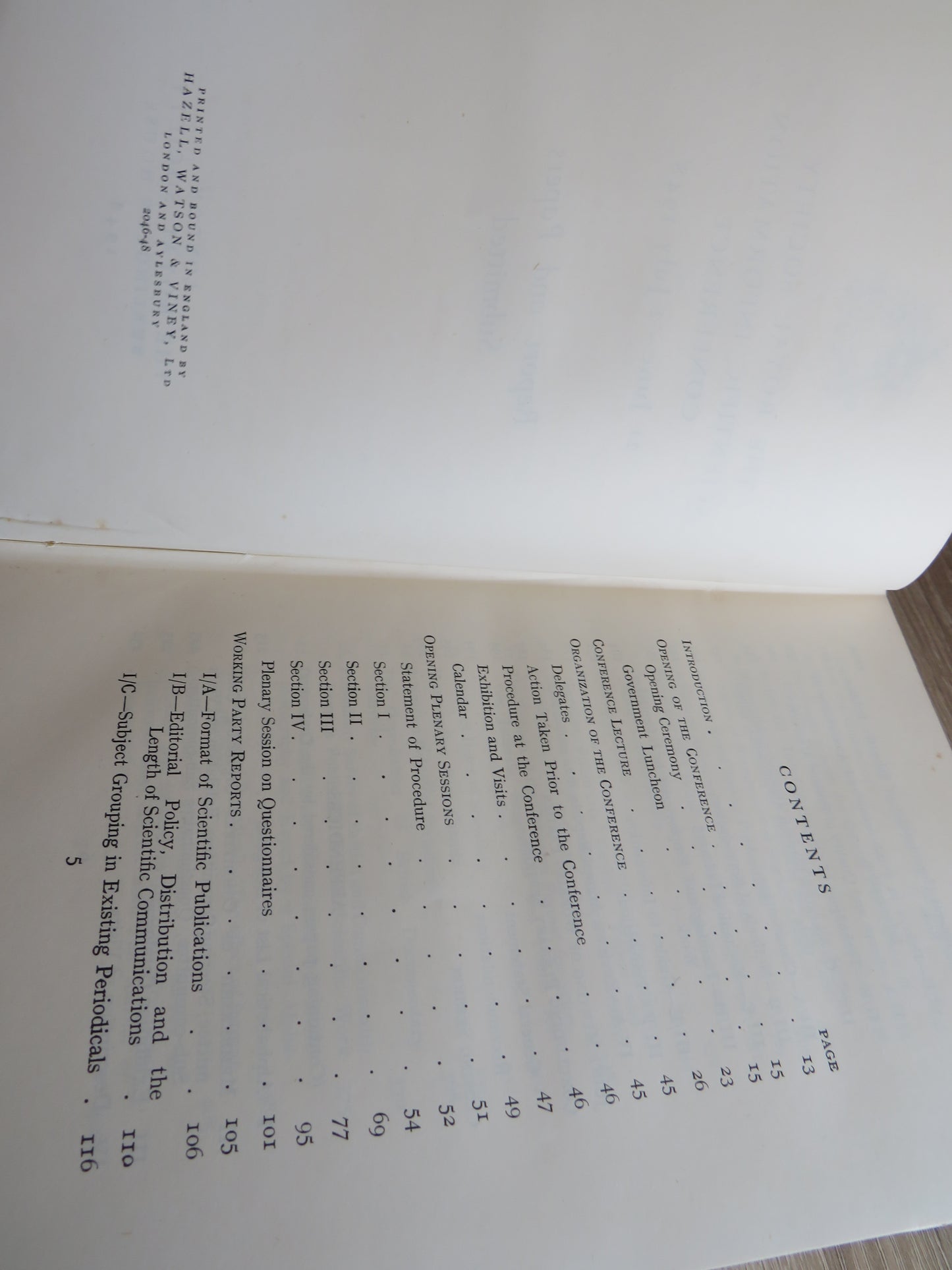 The Royal Society Scientific Information Conference 21 June - 2 July 1948 Report and Papers Submitted 1948