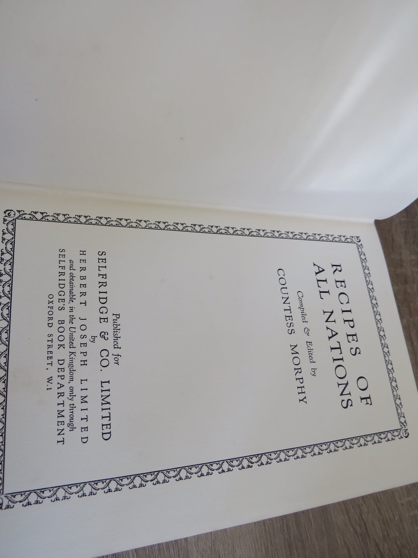 Recipes of All Nations Compiled & Edited By Countess Morphy