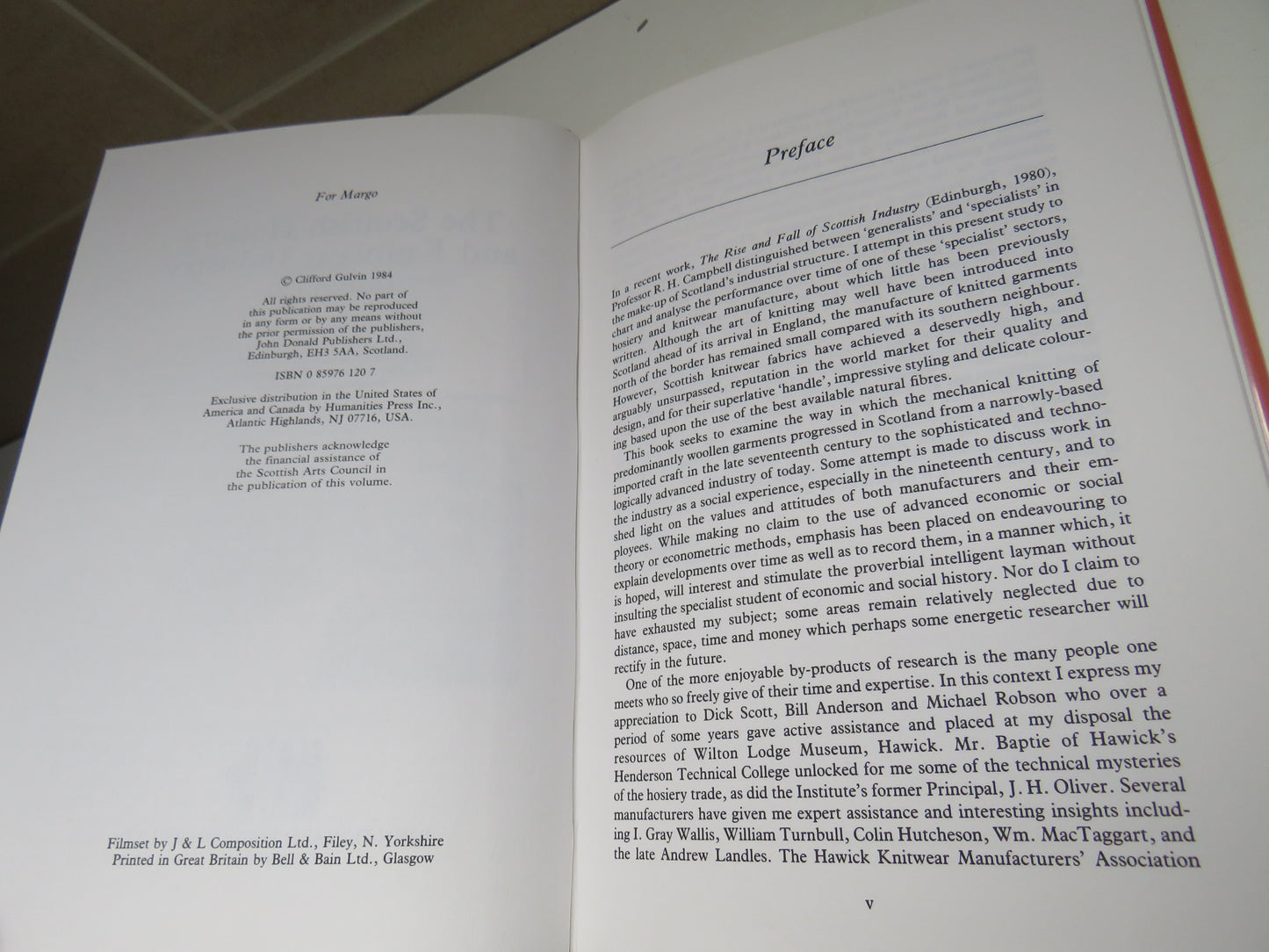 The Scottish Hosiery and Knitwear Industry 1680-1980 By Clifford Gulvin 1984