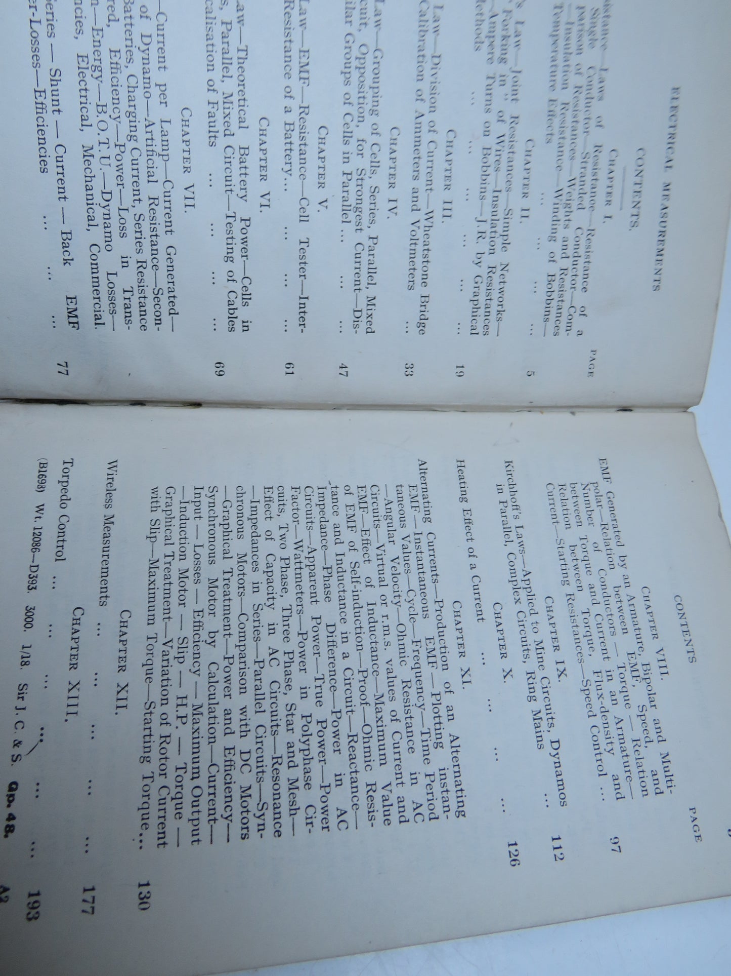 Electrical Measurements and Torpedo Control Adapted For Use In The Naval Torpedo Schools 1918