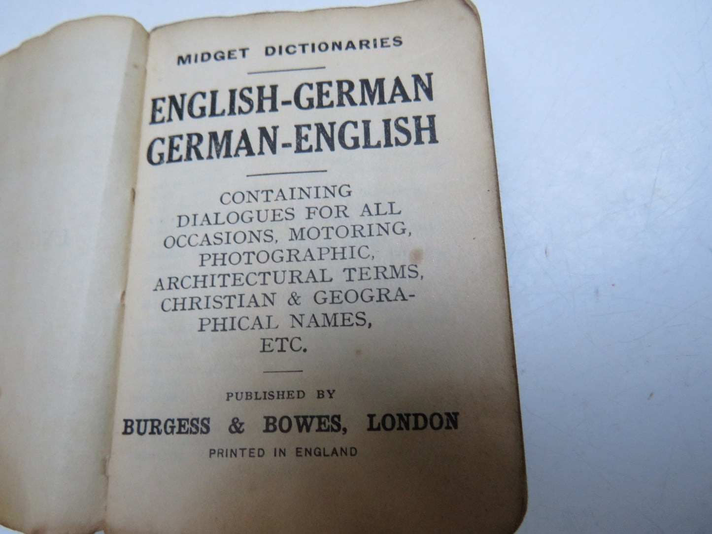 English- German, German- English Midget Series Dictionaries