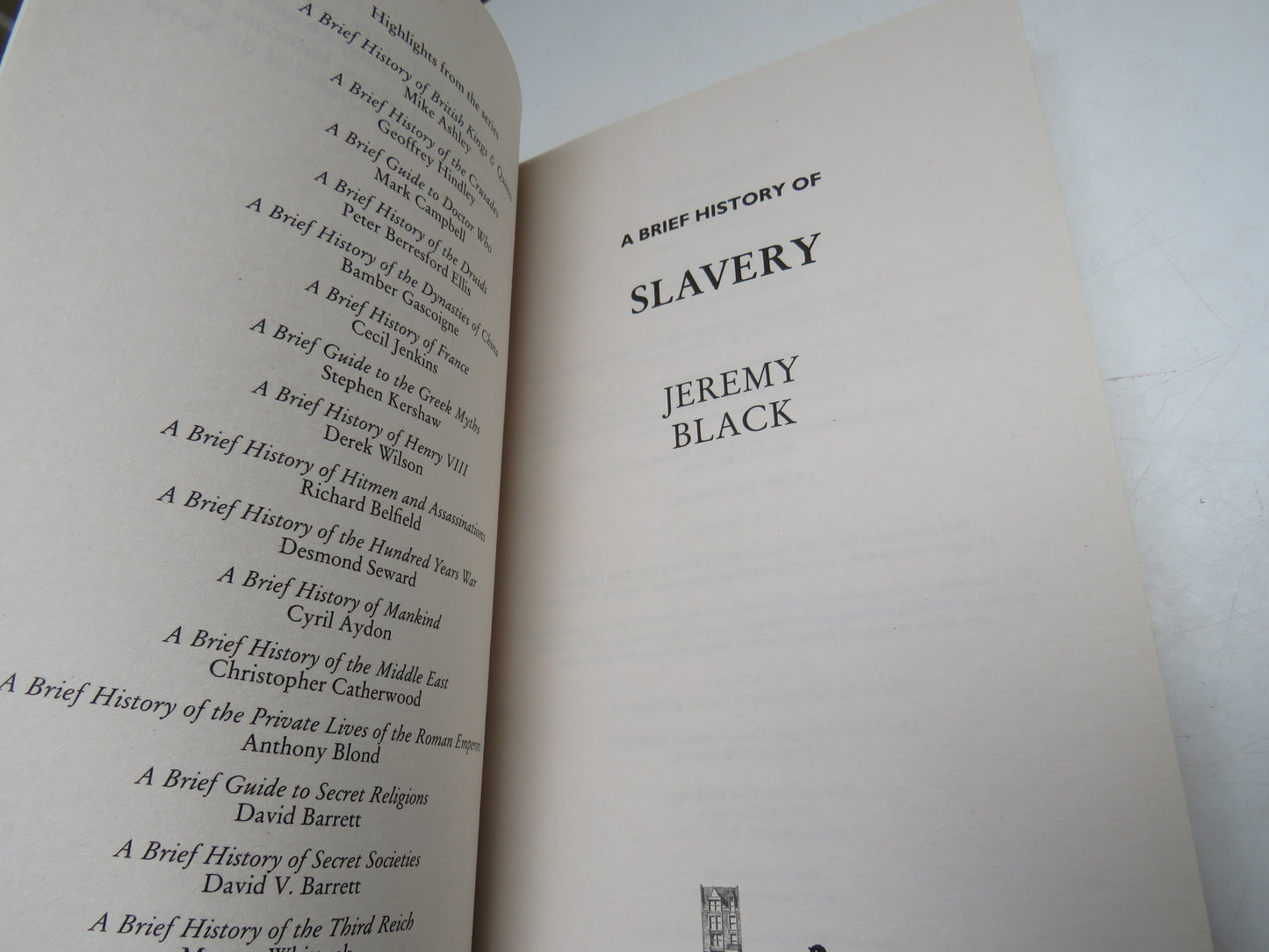 A Brief History of Slavery By Jeremy Black 2011