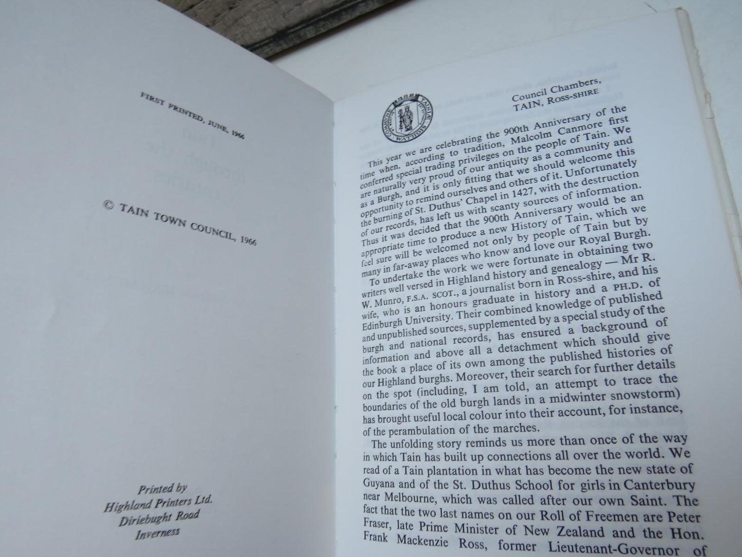 Tain Through The Centuries By R.W. Munro and Jean Munro 1966