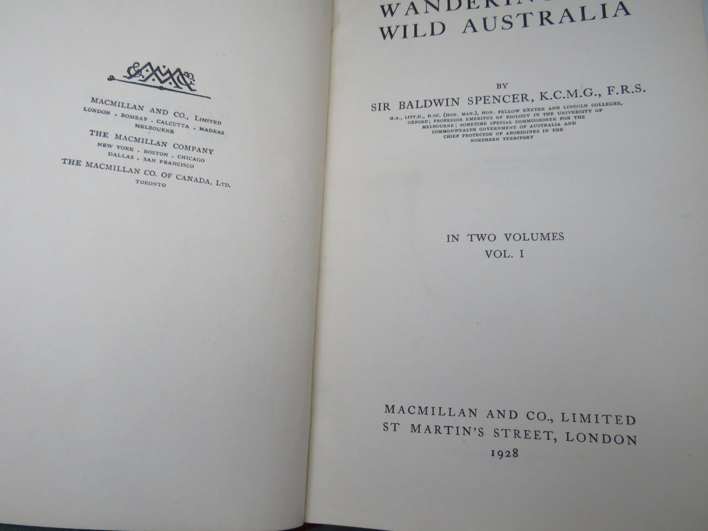 Wanderings In Wild Australia by Baldwin Spencer, 1928, Vol I & II, Antique Book