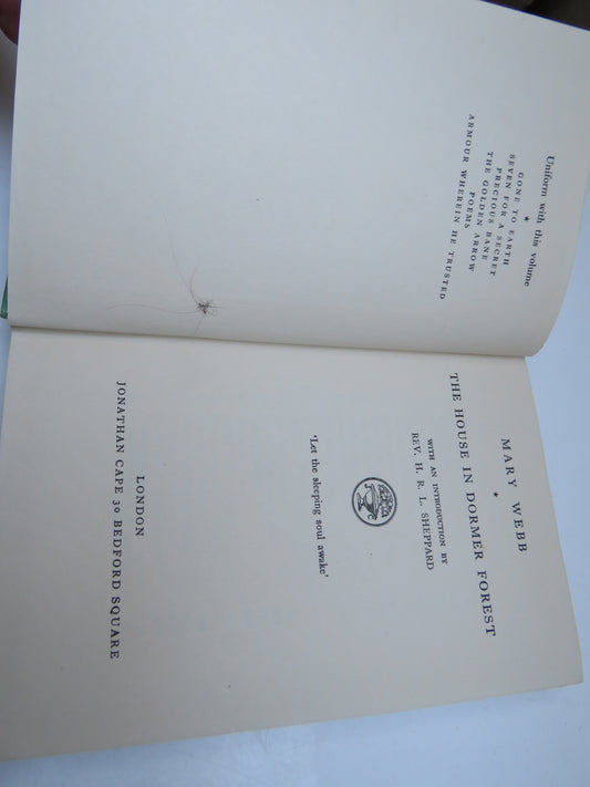 The House In Dormer Forest By Mary Webb With An Introduction An Rev. H. R. L. Sheppard 1928 Antique Book