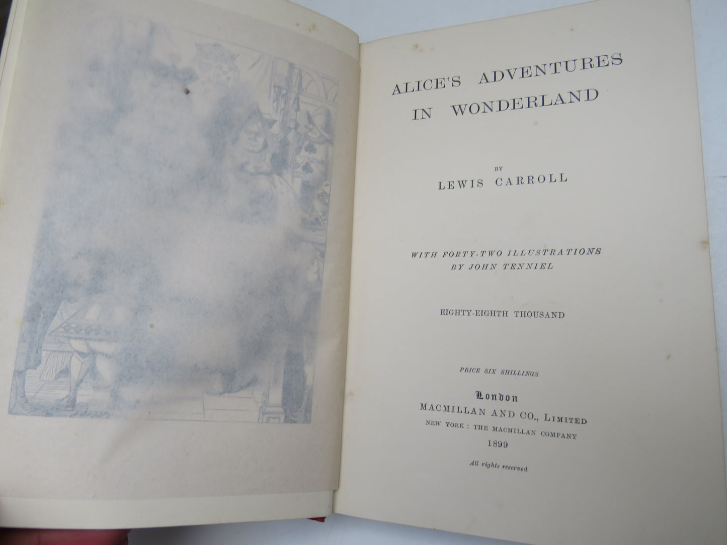 Alice's Adventures In Wonderland by Lewis Carroll, 1899, Antique Children's Book