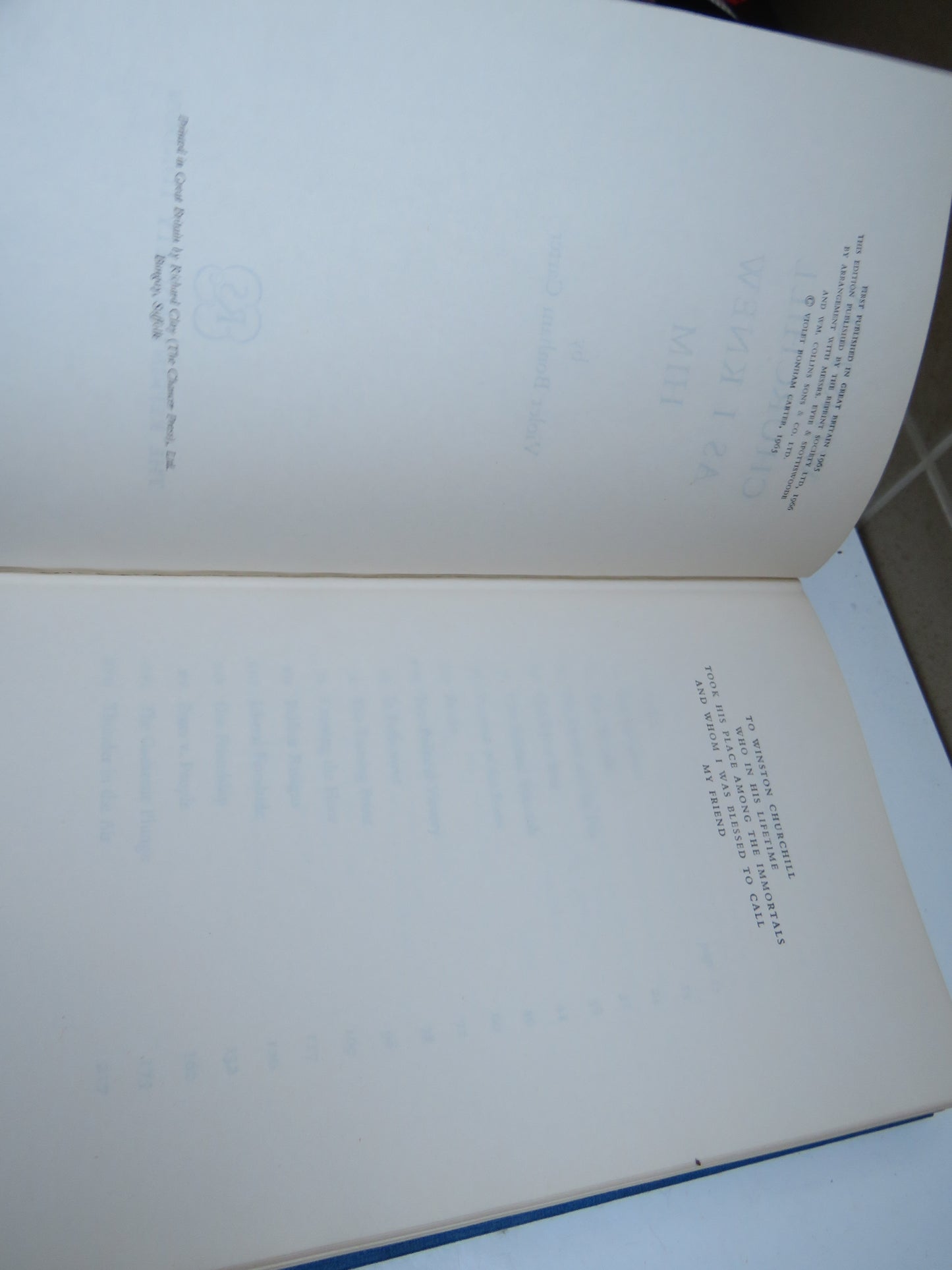 Winston Churchill As I Knew Him By Violet Bonham Carter 1966 Vintage Book