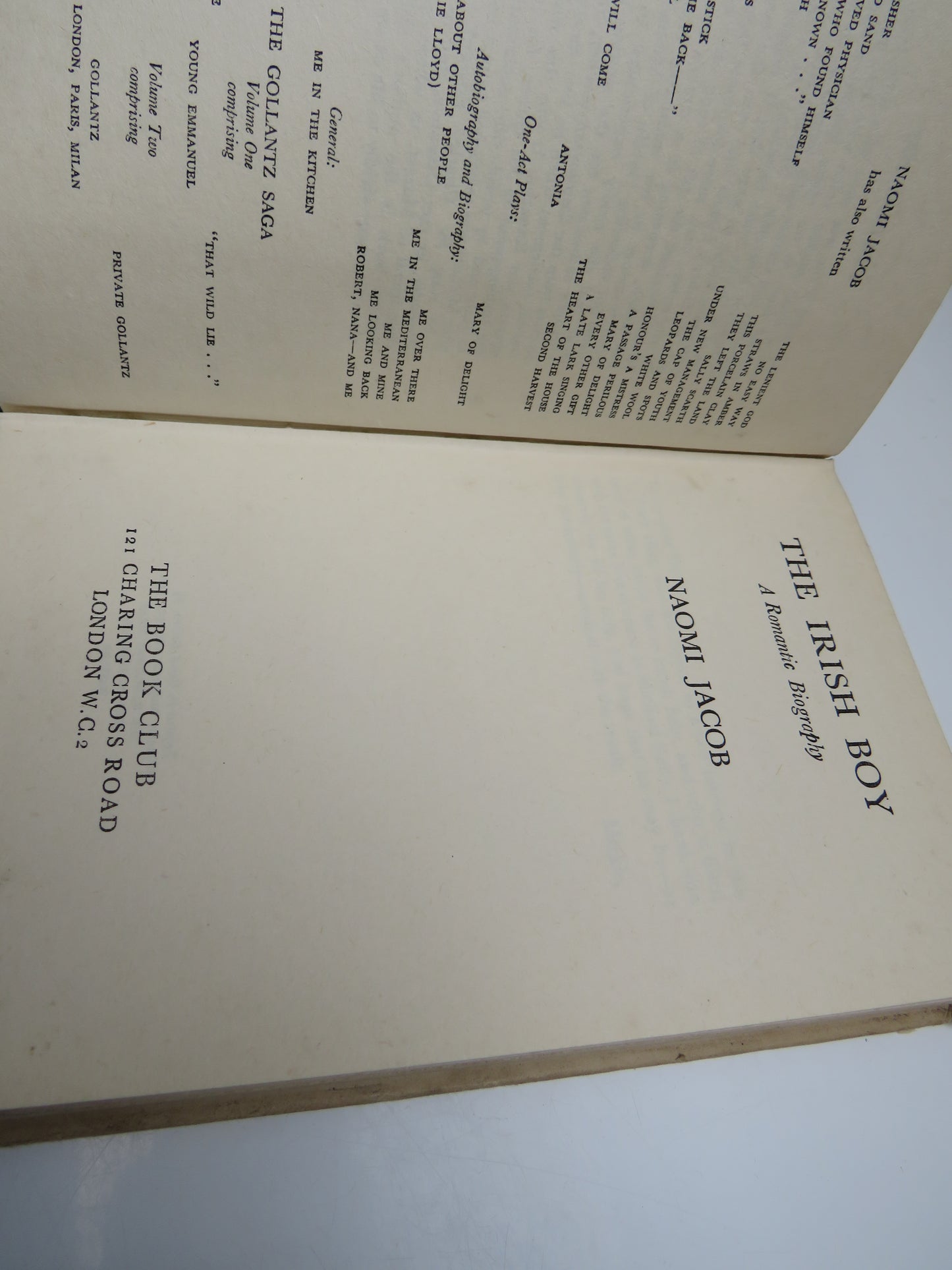 The Irish Boy A Romantic Biography By Naomi Jacob