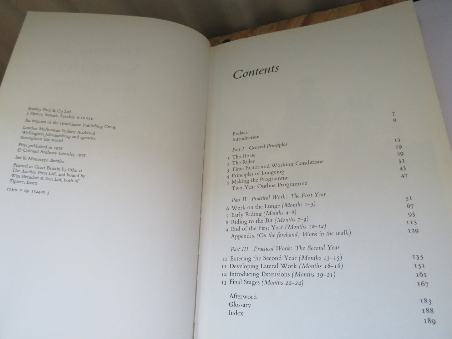 Training The Young Horse The First Two Years By Anthony Crossley 1978