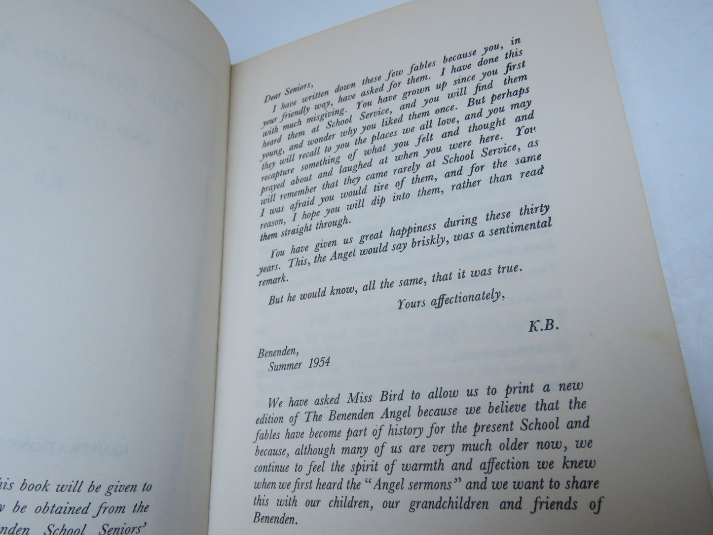 The Benenden Angels and Other Fables By K.B 1968