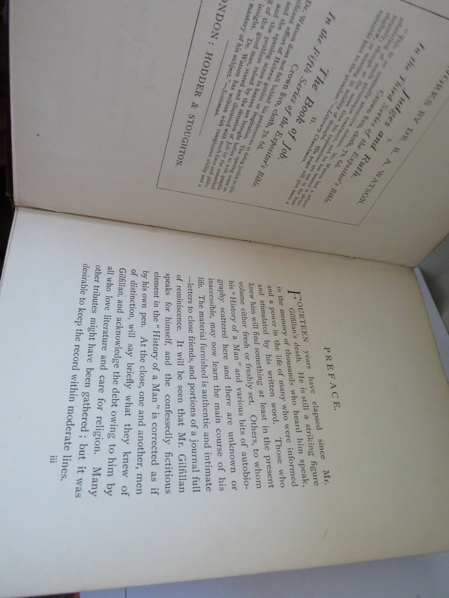 George Gilfillan: Letters and Journals With Memoir By Robert A. Watson and Elizabeth S. Watson 1892