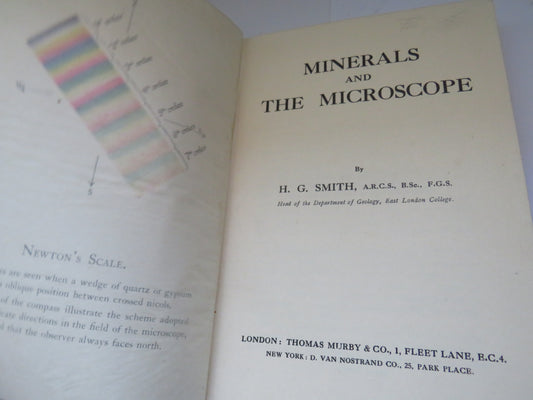 Minerals and The Microscope By H.G. Smith 1927